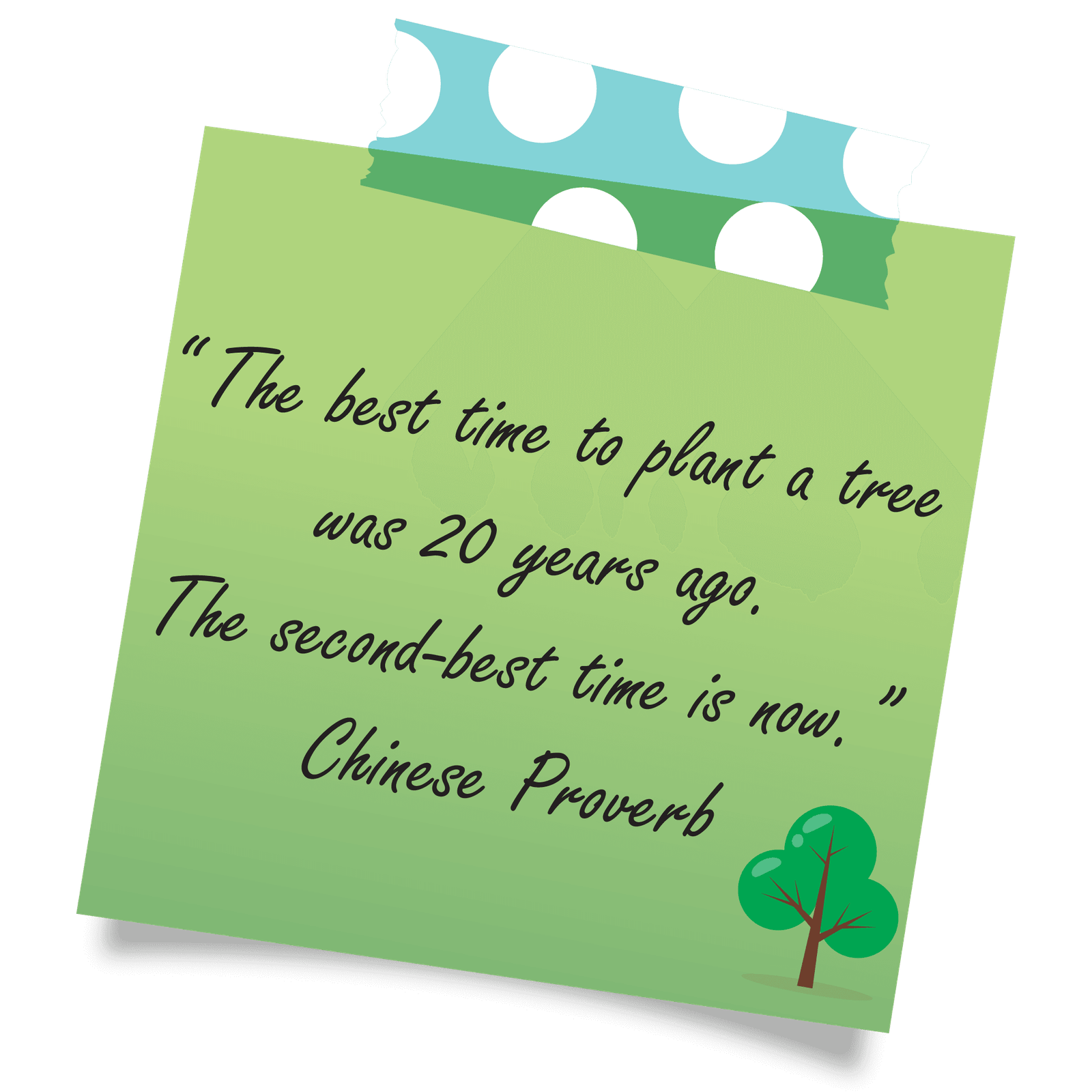 the best time to plant a tree was 20 years ago. the second best time is now