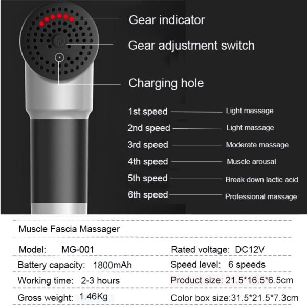 Fascial Gun - Muscle Massage KH-320 – Image 6