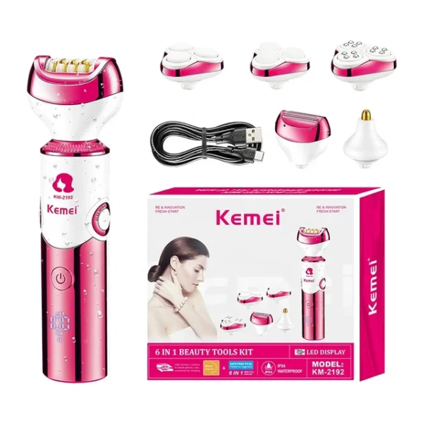 Épilateur électrique rechargeable 6 en 1 pour femme - Kemei - KM-2192 – Image 5