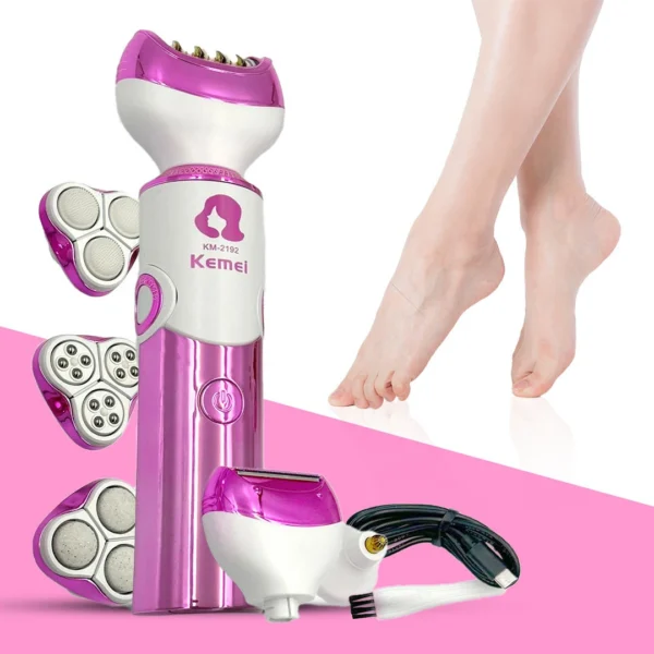 Épilateur électrique rechargeable 6 en 1 pour femme - Kemei - KM-2192