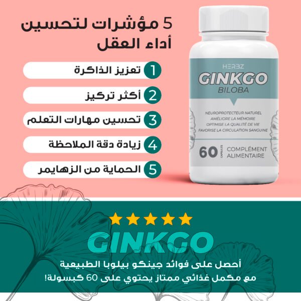 GINKGO BILOBA تحسين وظائف الدماغ وتعزيز الذاكرة – Image 3