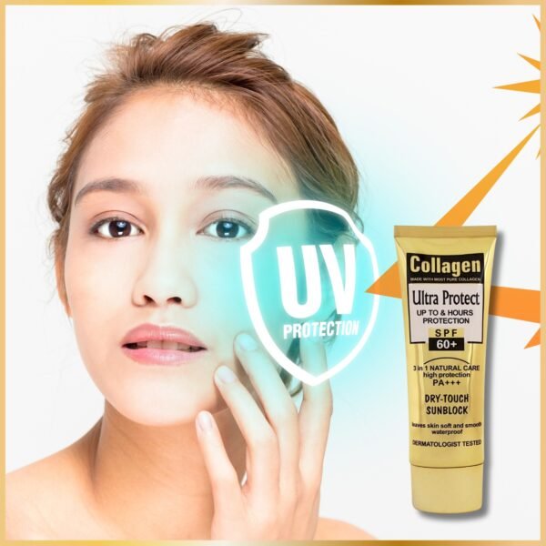 Crème solaire Collagène SPF 60+ Teinté- 100 ml – Image 2